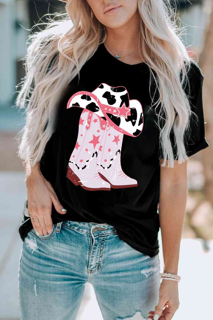 Cowboy Hat and Boots Graphic Tee | 1mrk.com