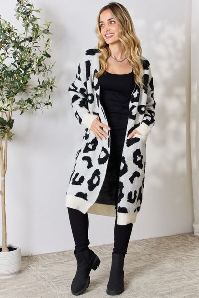 BiBi Leopard Open Front Cardigan |1mrk.com