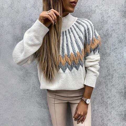 Mock Neck Long Sleeve Sweater |1mrk.com