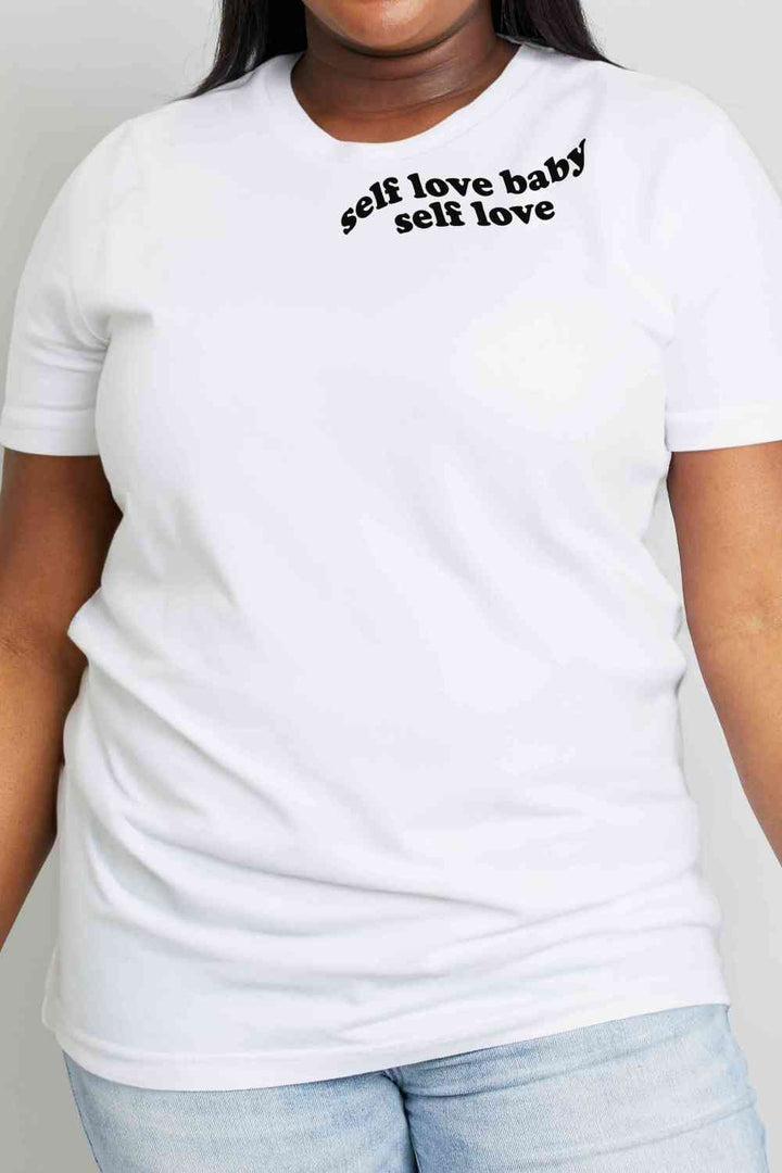 Simply Love Full Size SELF LOVE BABY SELF LOVE Graphic Cotton T-Shirt | 1mrk.com