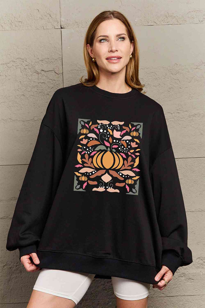 Simply Love Full Size Graphic Dropped Shoulder Sweatshirt |1mrk.com