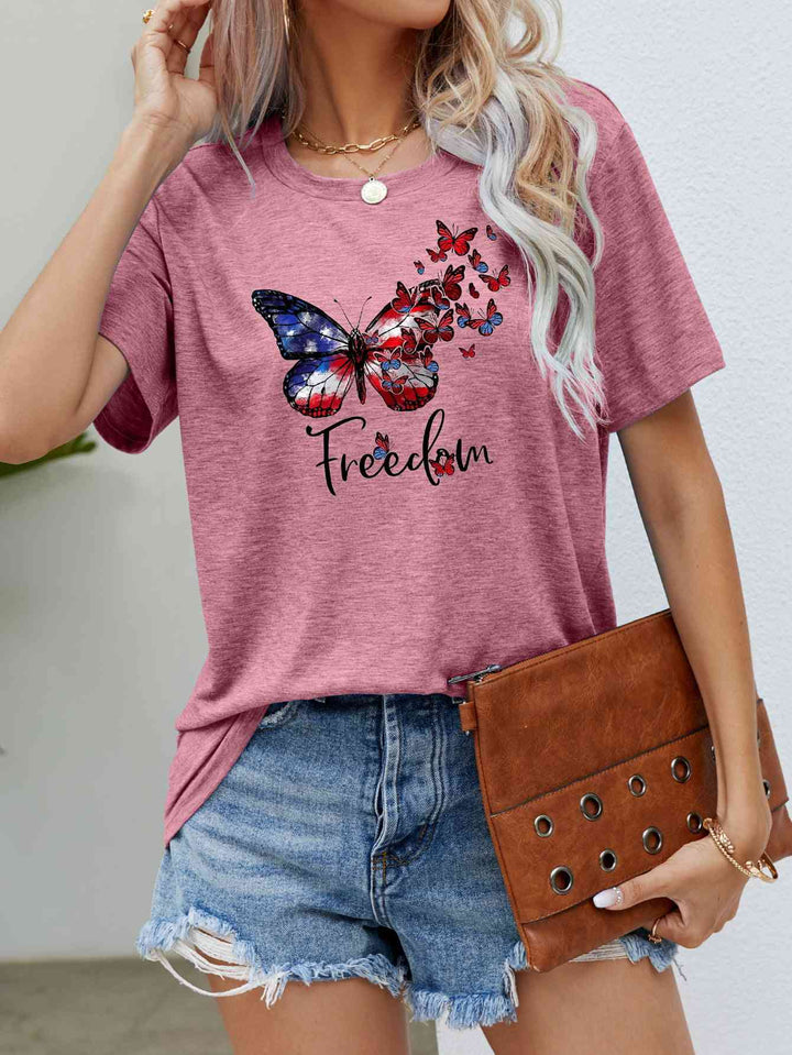 FREEDOM Butterfly Graphic Short Sleeve Tee | 1mrk.com