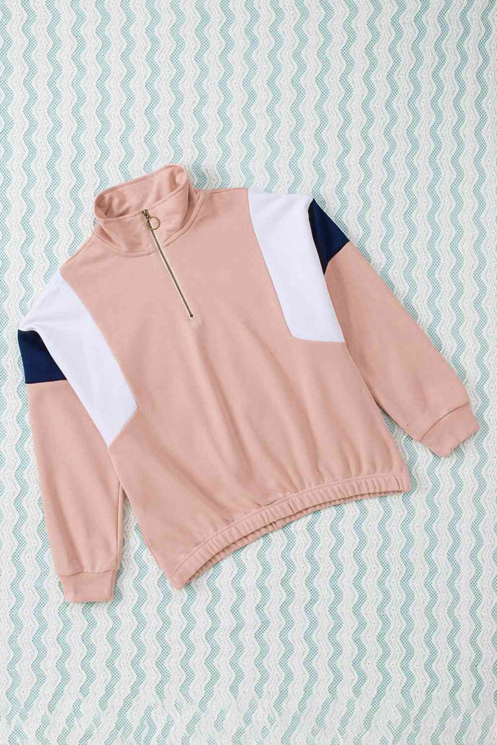 Color Block Quarter Zip Sweatshirt |1mrk.com