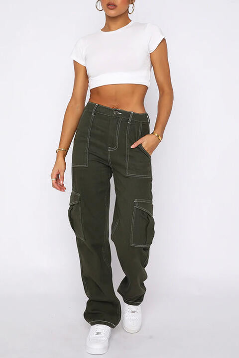 High Waist Jeans with Pockets | 1mrk.com