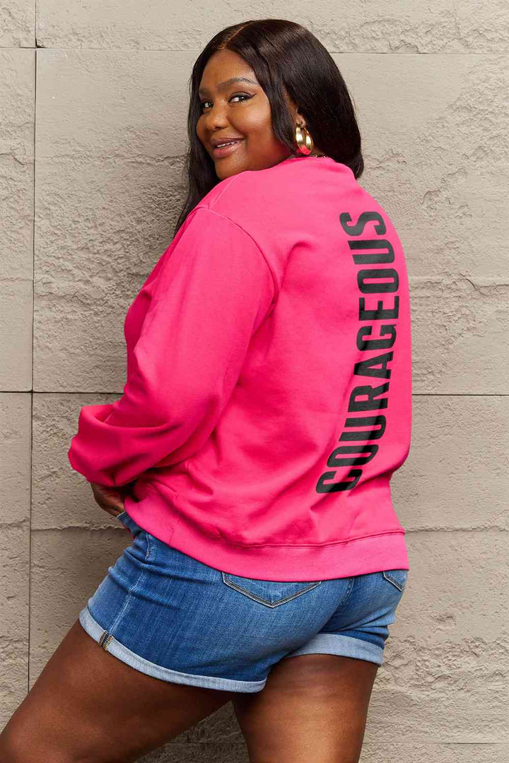 Simply Love Full Size COURAGEOUS Graphic Sweatshirt |1mrk.com