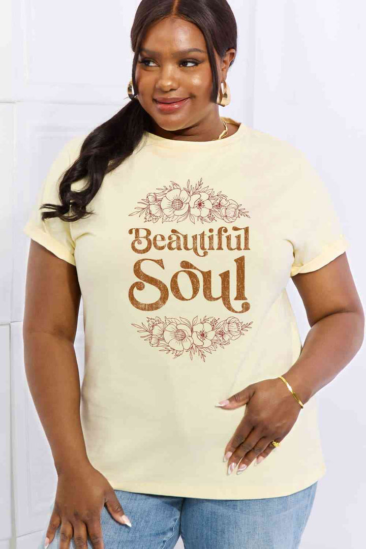 Simply Love Full Size BEAUTIFUL SOUL Graphic Cotton Tee | 1mrk.com