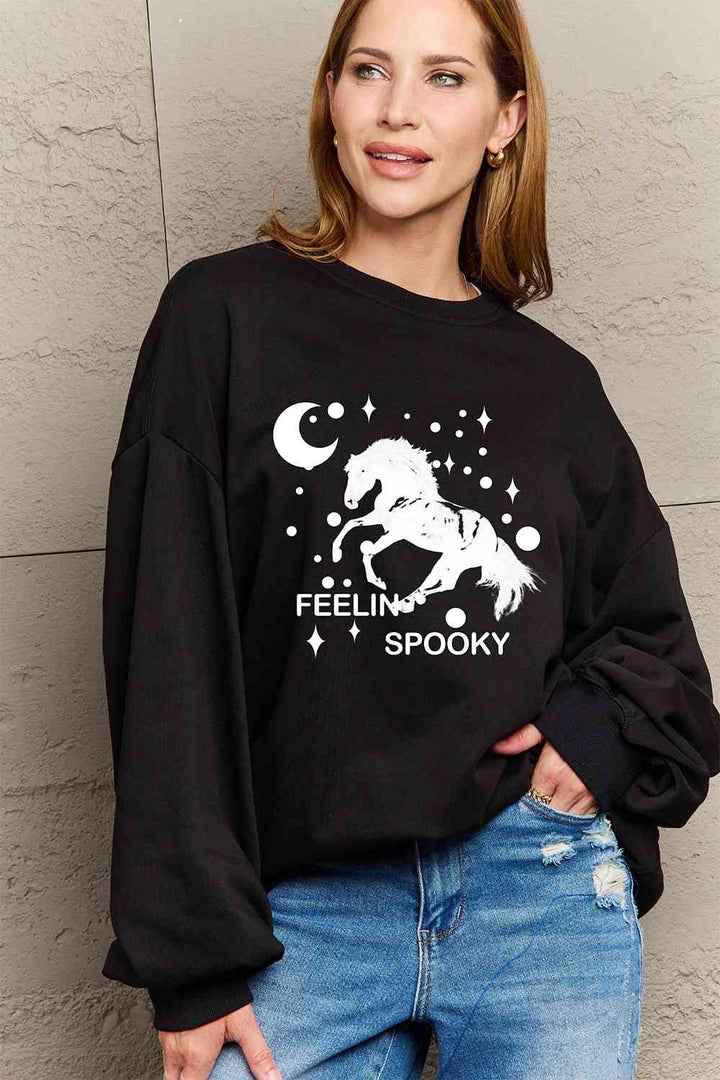 Simply Love Full Size Graphic Drop Shoulder Sweatshirt |1mrk.com