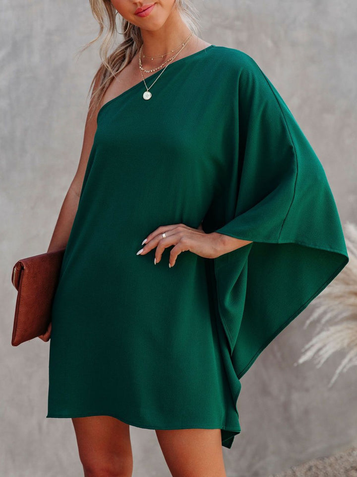 Single Shoulder Kimono Sleeve Mini Dress | Trendsi