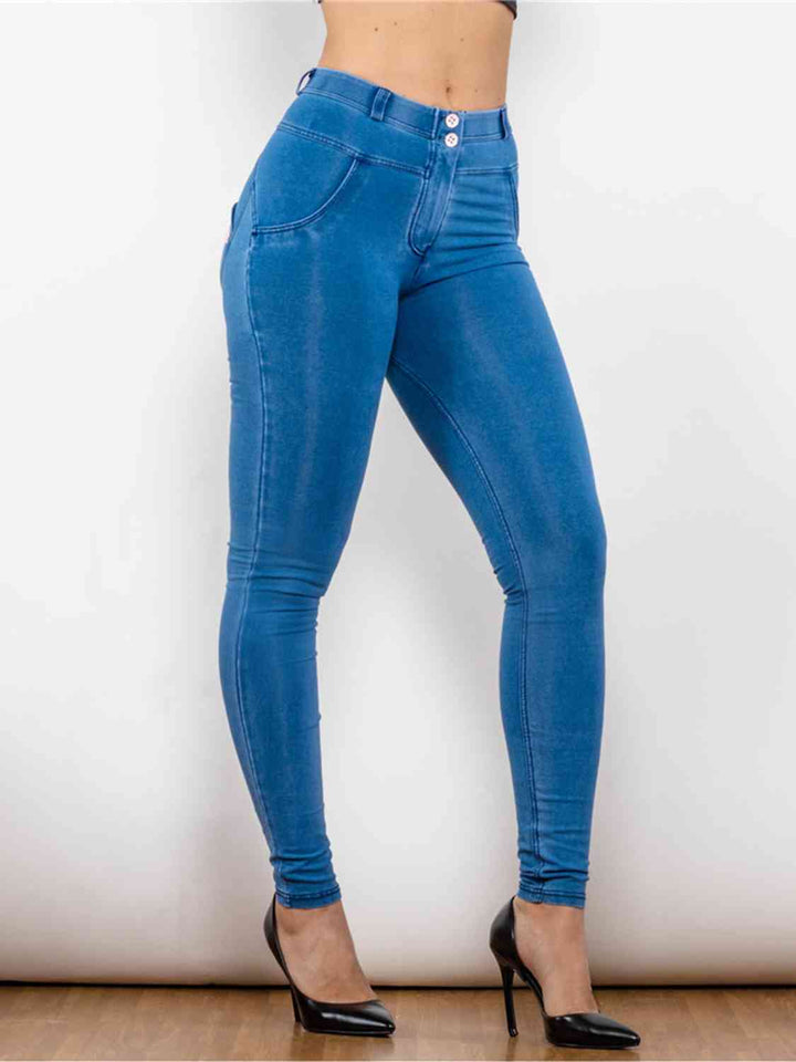 Full Size Buttoned Skinny Jeans | 1mrk.com
