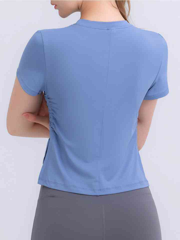 Round Neck Short Sleeve Active Top | 1mrk.com