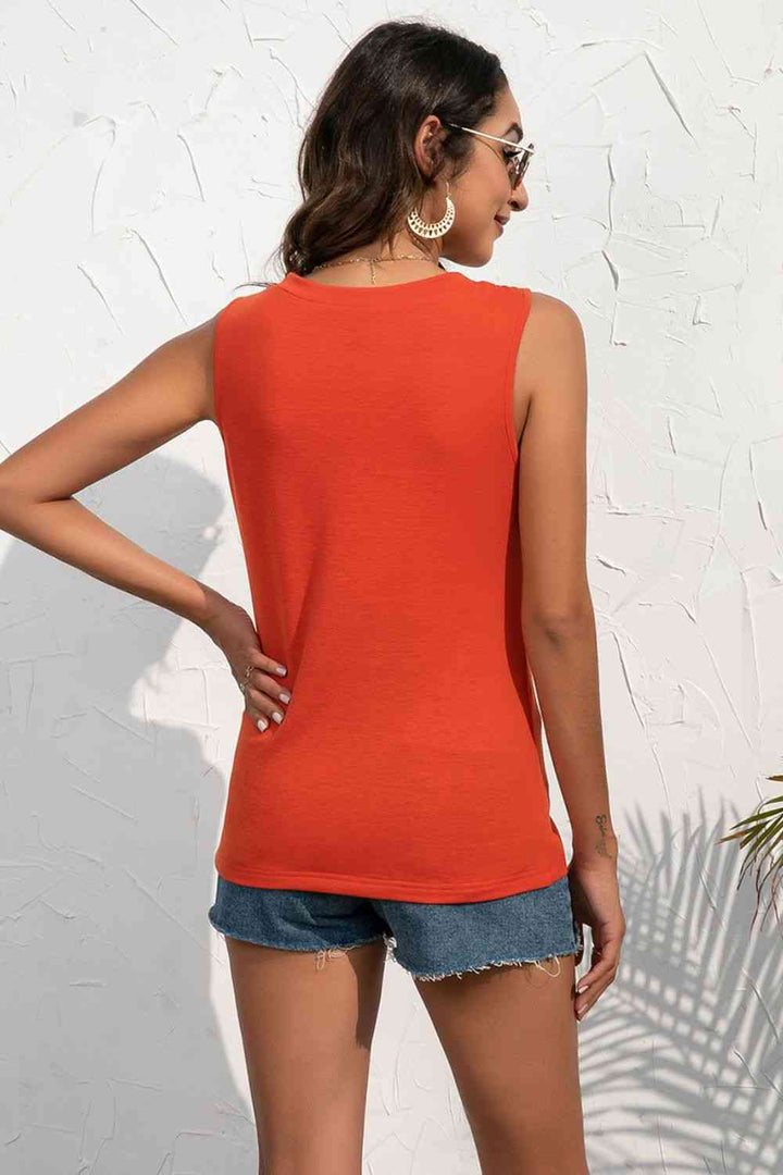 Buttoned Deep V Tank | 1mrk.com