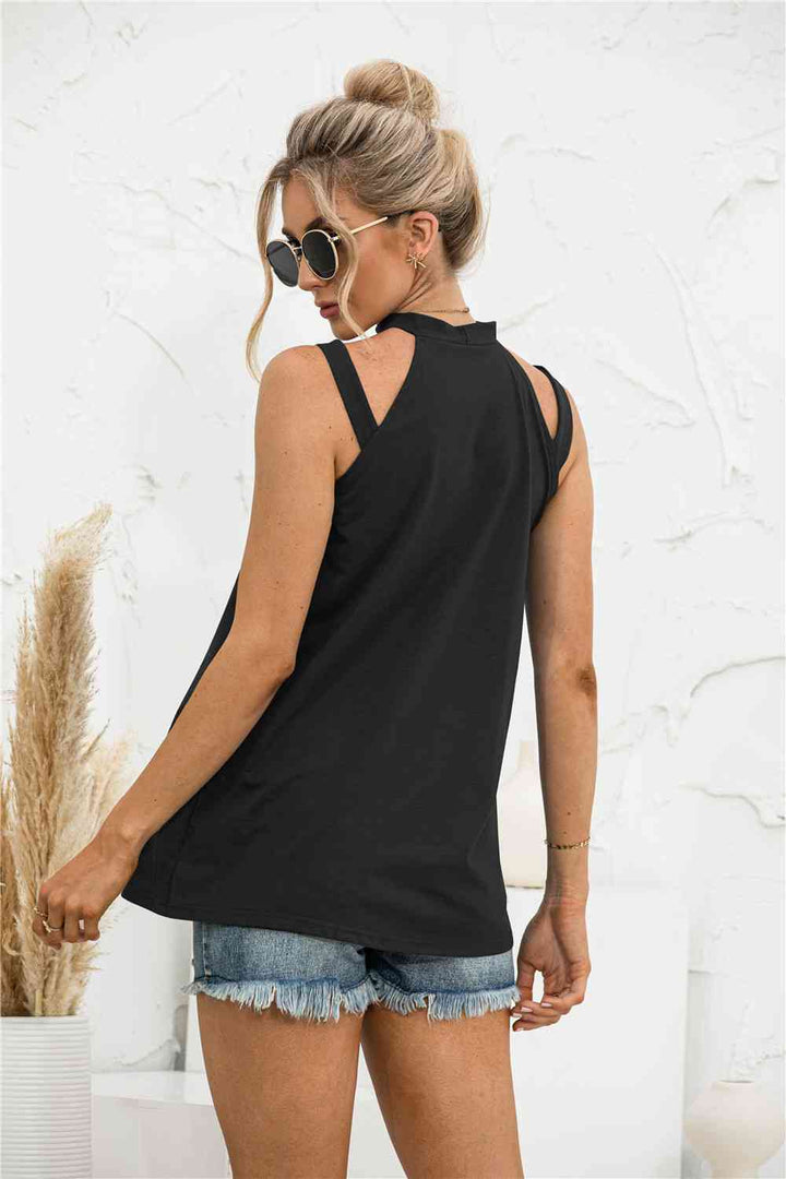 Cutout Mock Neck Tank | 1mrk.com