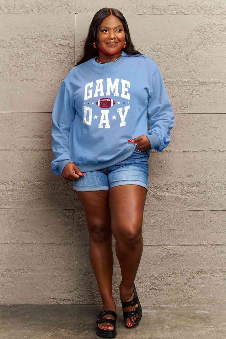 Simply Love Full Size GAME DAY Graphic Sweatshirt | 1mrk.com