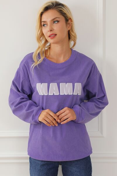 MAMA Round Neck Drop Shoulder Sweatshirt |1mrk.com