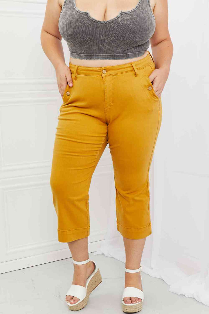 Judy Blue Jayza Full Size Straight Leg Cropped Jeans | 1mrk.com