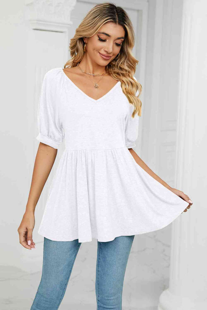 V-Neck Babydoll Top | 1mrk.com