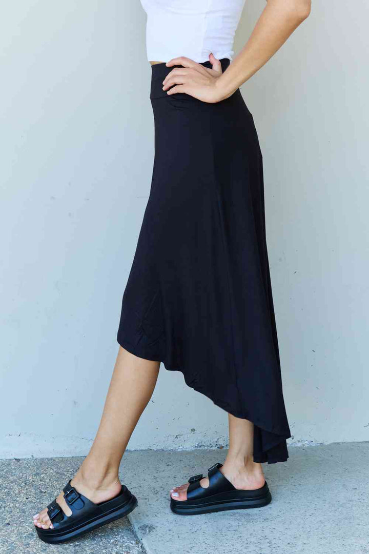 Ninexis First Choice High Waisted Flare Maxi Skirt in Black | 1mrk.com