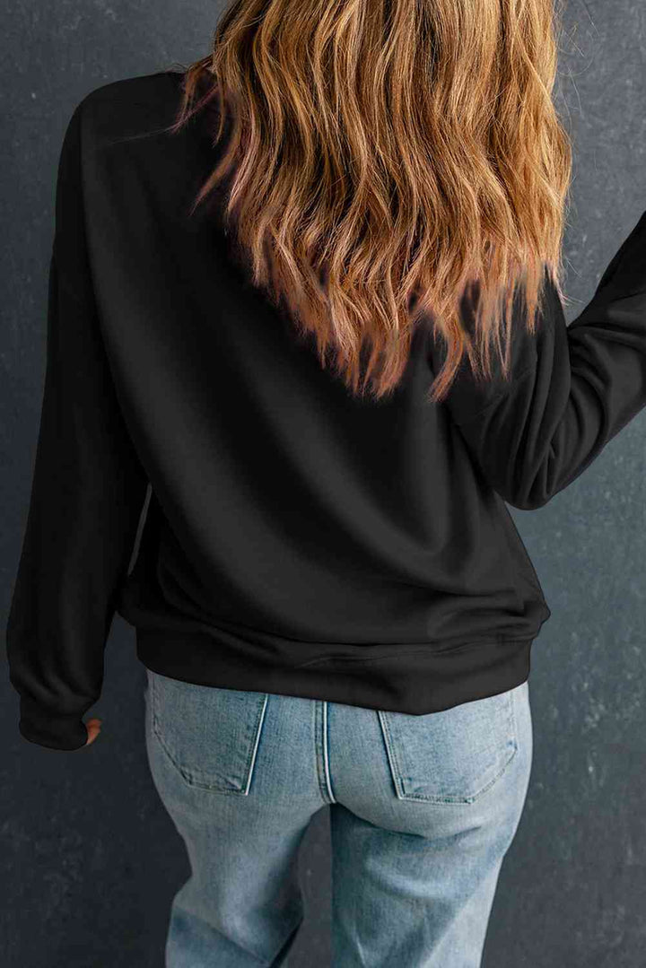 Graphic Round Neck Dropped Shoulder Sweatshirt |1mrk.com