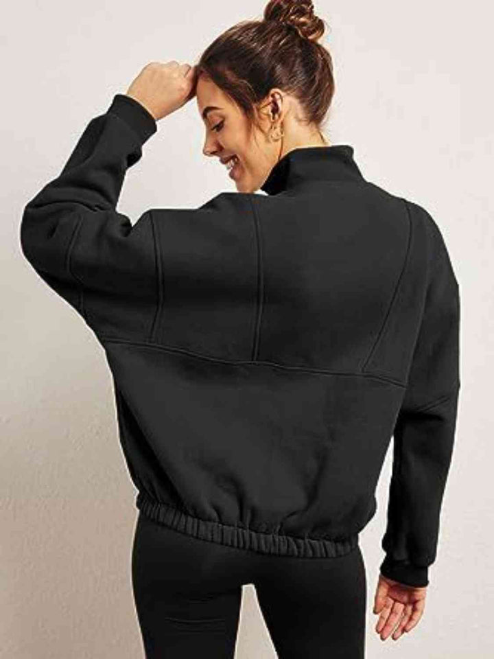 Half-Zip Long Sleeve Sweatshirt |1mrk.com