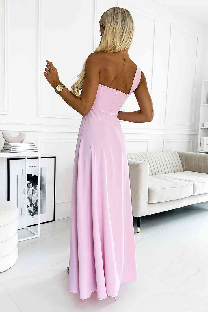 One-Shoulder Sleeveless Maxi Dress | 1mrk.com