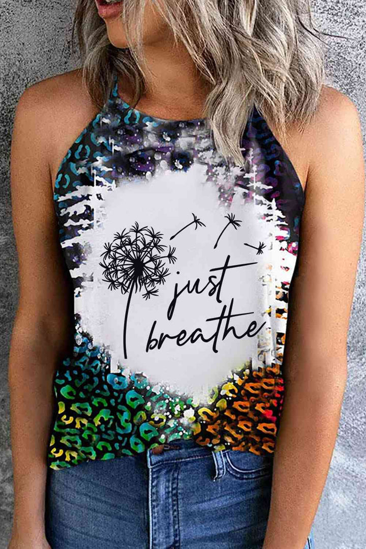 JUST BREATHE Graphic Leopard Tank | 1mrk.com