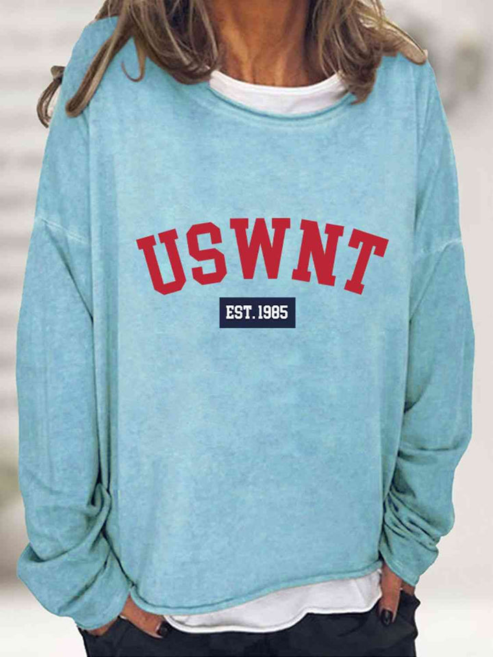 USWNT Round Neck Long Sleeve Sweatshirt |1mrk.com