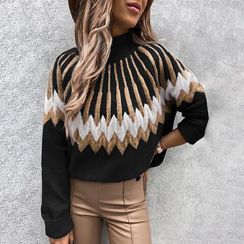 Mock Neck Long Sleeve Sweater |1mrk.com