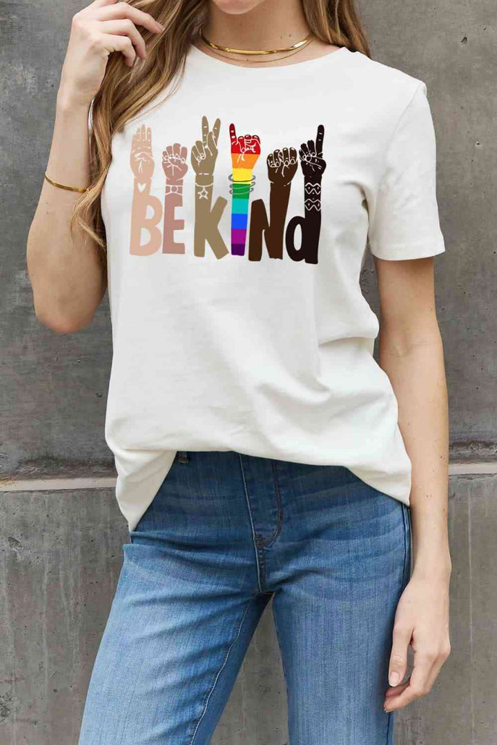 Simply Love Full Size BE KIND Graphic Cotton Tee | 1mrk.com