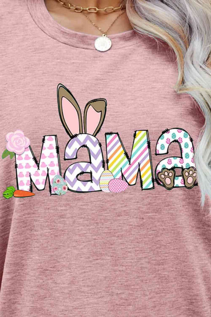 Easter MAMA Graphic Round Neck T-Shirt | 1mrk.com