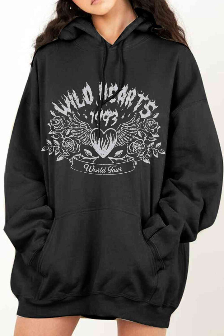 Simply Love Simply Love Full Size WILD HEARTS 1993 WORLD TOUR Graphic Hoodie | 1mrk.com