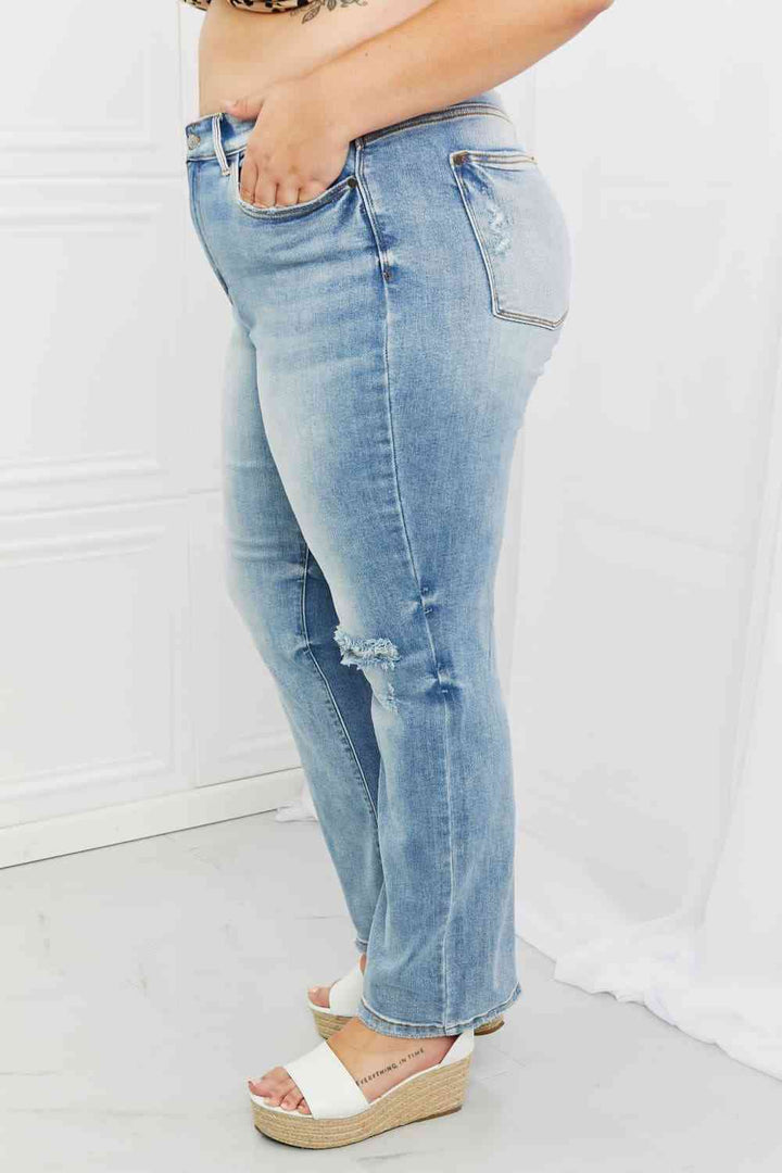 Judy Blue Natalie Full Size Distressed Straight Leg Jeans | 1mrk.com