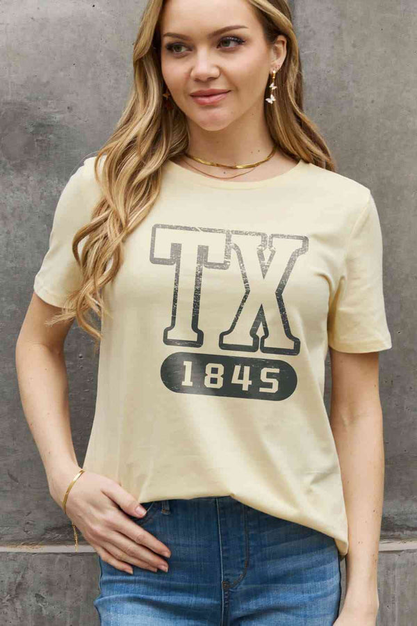 Simply Love Full Size TX 1845 Graphic Cotton Tee | 1mrk.com