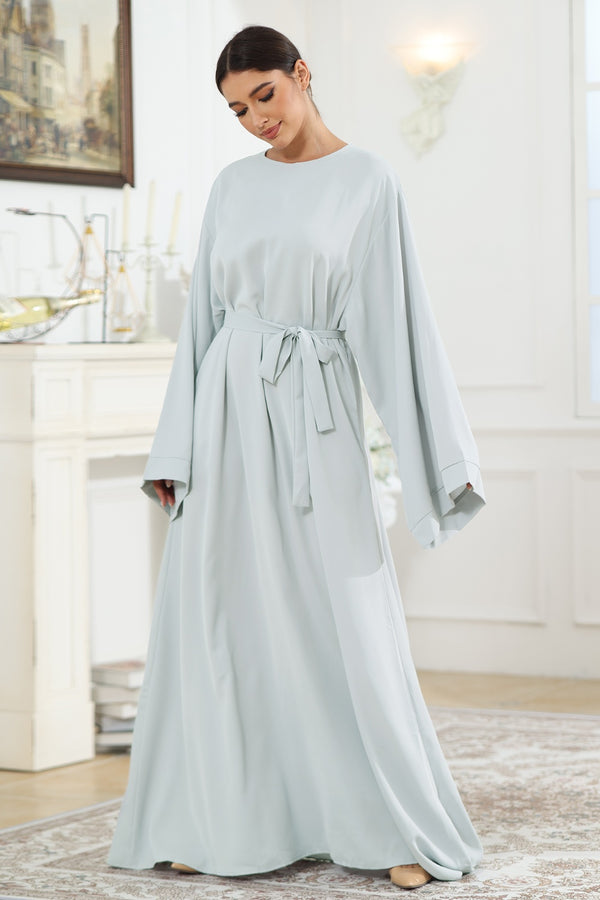 Round Neck Kimono Sleeve Tie Waist Dress | Trendsi