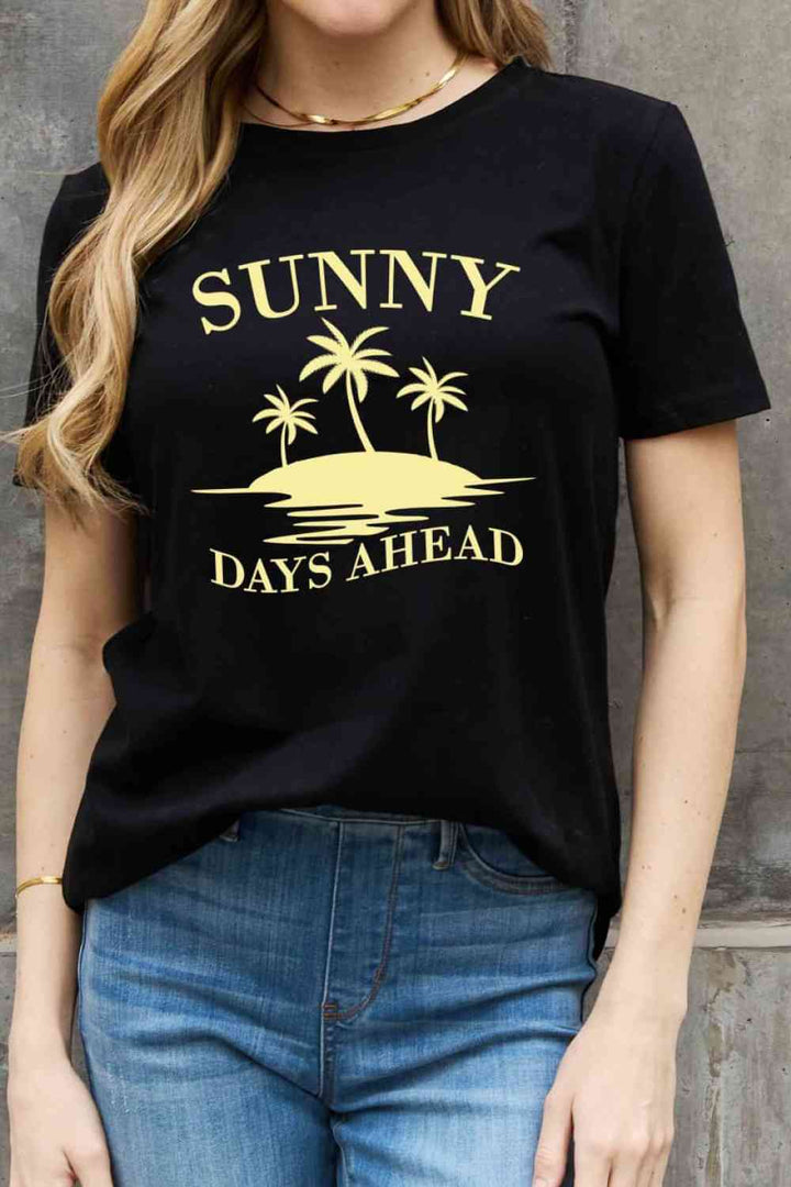 Simply Love Full Size SUNNY DAYS AHEAD Graphic Cotton Tee | 1mrk.com