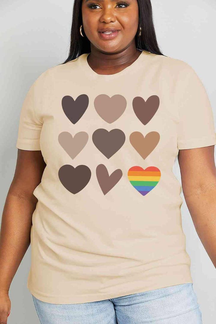 Simply Love Simply Love Full Size Heart Graphic Cotton Tee | 1mrk.com