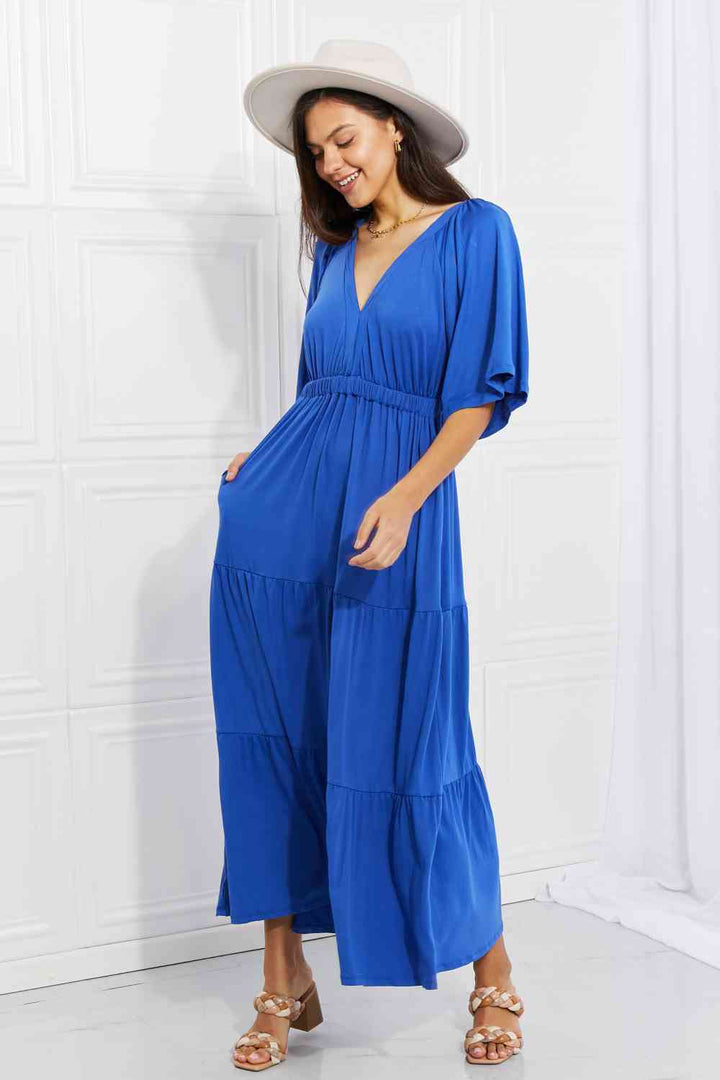 Culture Code Full Size My Muse Flare Sleeve Tiered Maxi Dress | 1mrk.com