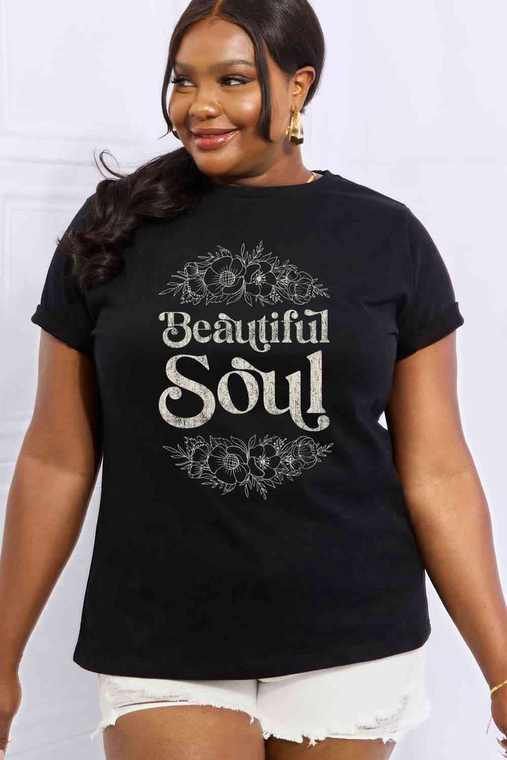 Simply Love Full Size BEAUTIFUL SOUL Graphic Cotton Tee | 1mrk.com