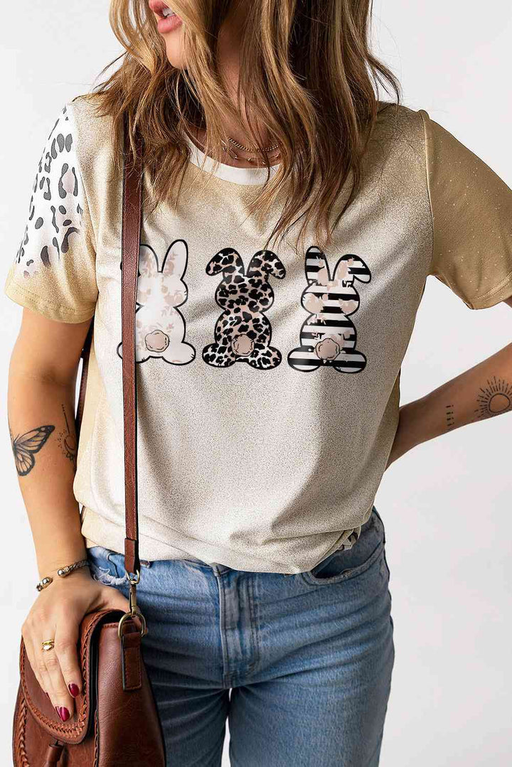 Easter Leopard Rabbit Graphic T-Shirt | 1mrk.com
