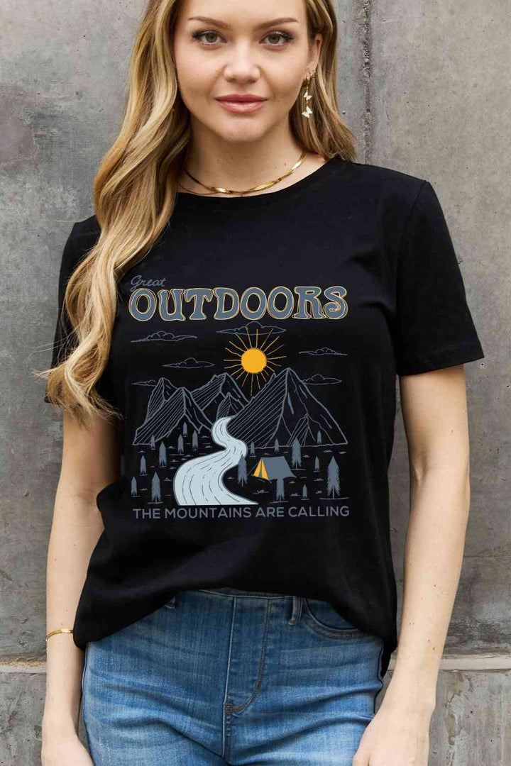 Simply Love Full Size GREAT OUTDOORS Graphic Cotton Tee | 1mrk.com