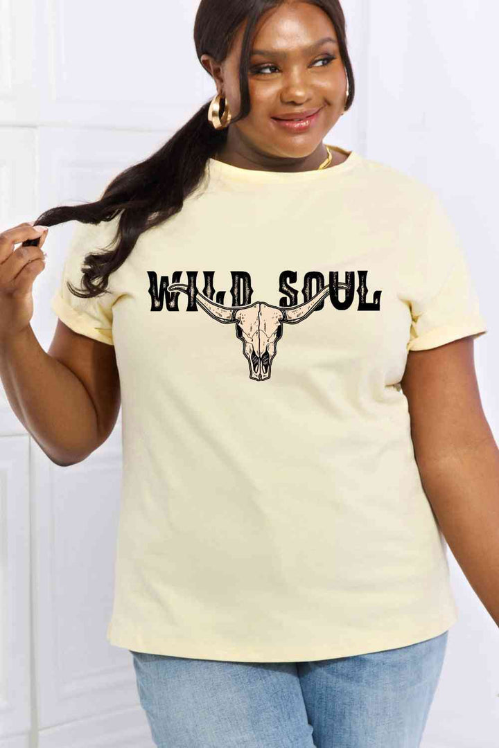 Simply Love Full Size WILD SOUL Graphic Cotton Tee | 1mrk.com