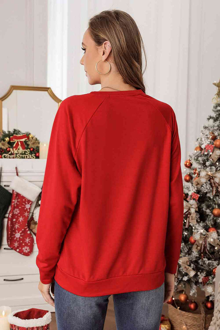 Christmas Tree Round Neck Sweatshirt |1mrk.com