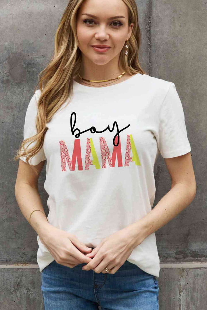 Simply Love Full Size BOY MAMA Graphic Cotton Tee | 1mrk.com