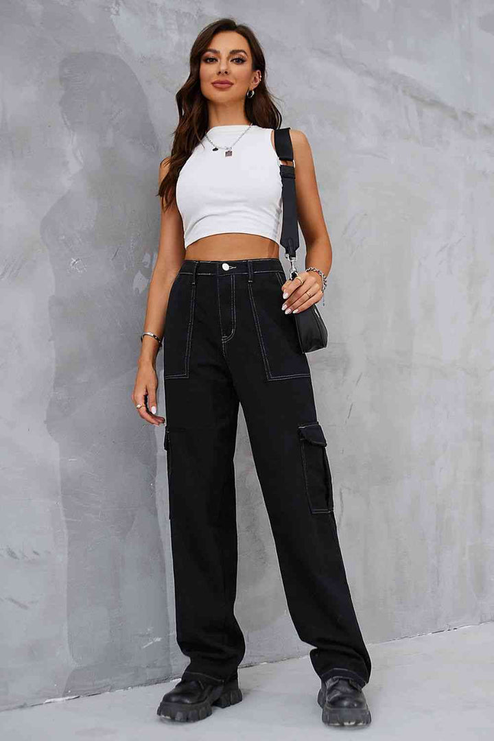 Baeful Long Straight Leg Jeans with Pockets | 1mrk.com