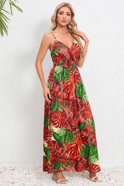 Printed Surplice Maxi Cami Dress | Trendsi