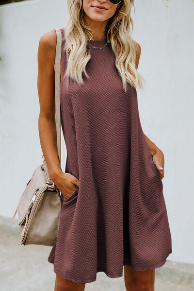 Cutout Crisscross Round Neck Sleeveless Dress |1mrk.com