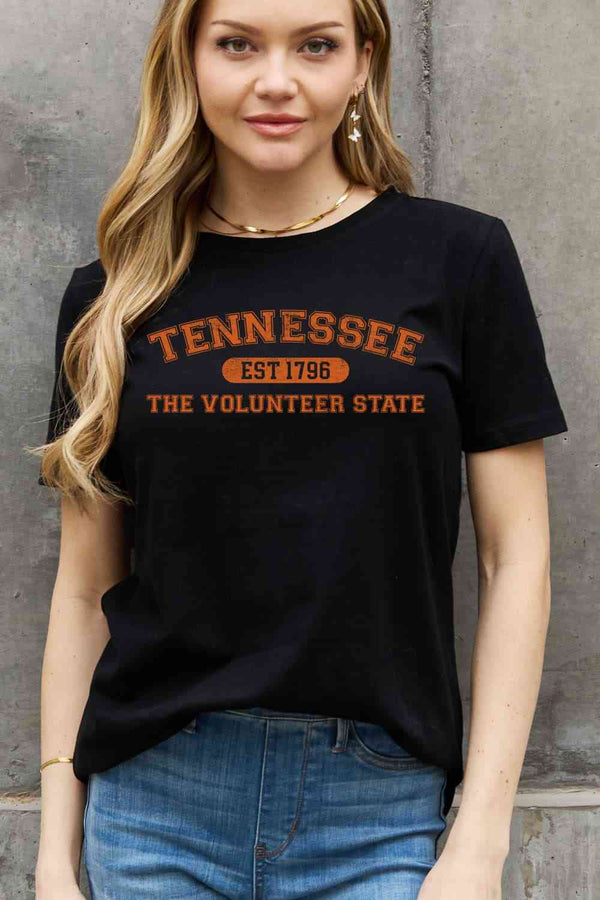 Simply Love Full Size TENNESSEE EST 1796 THE VOLUNTEER STATE Graphic Cotton Tee | 1mrk.com