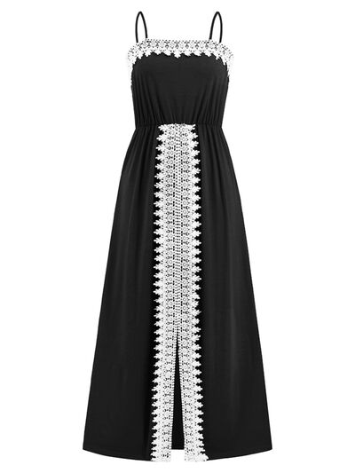 Slit Lace Detail Spaghetti Strap Dress | Trendsi