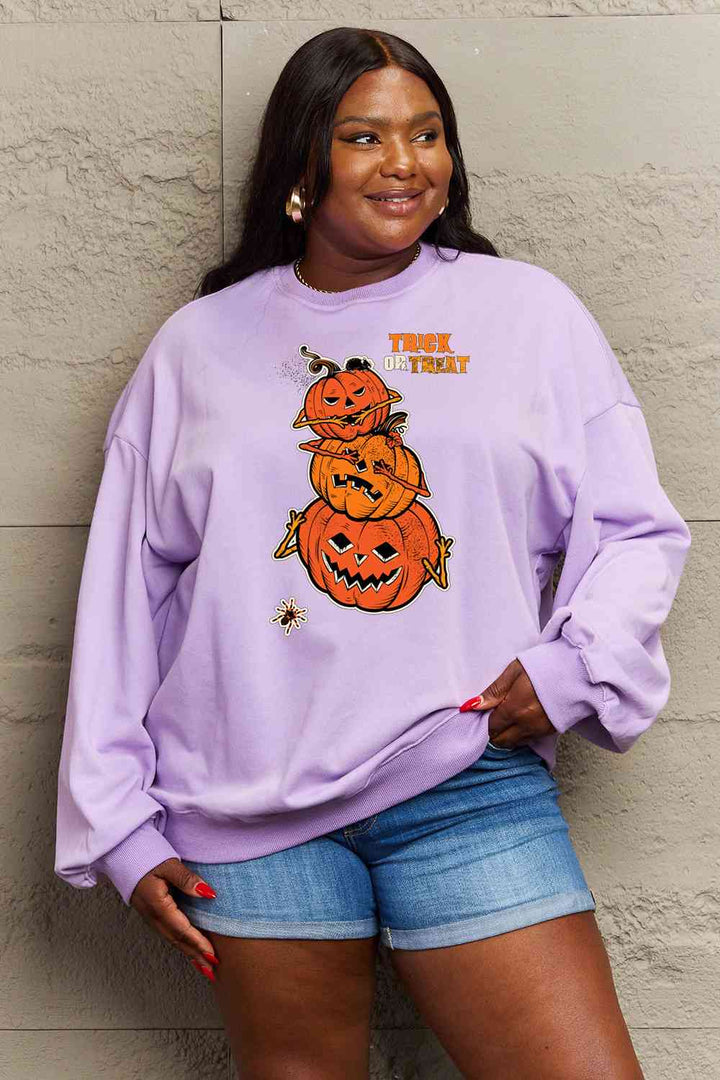 Simply Love Full Size TRICK OR TREAT Graphic Sweatshirt |1mrk.com