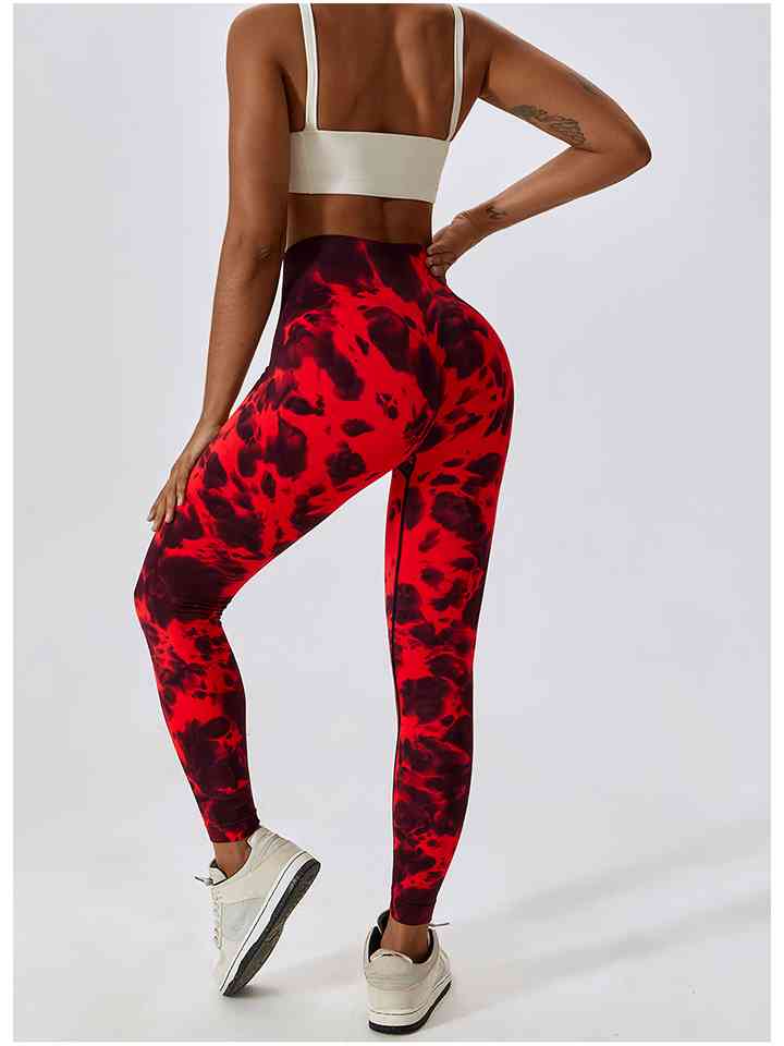 Tie Dye Wide Waistband Active Leggings |1mrk.com