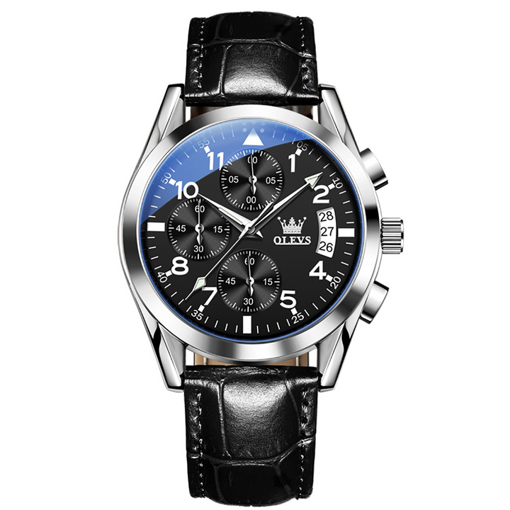 OLEVS 2878 Watches Men Luxury Sports Watches Black Silicone Strap Quartz OLEVS